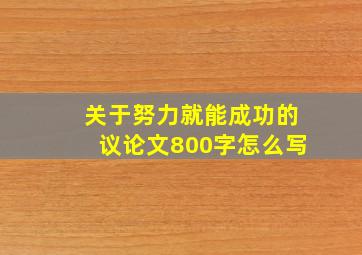 关于努力就能成功的议论文800字怎么写