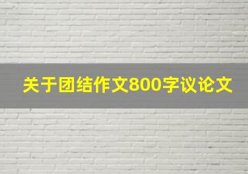 关于团结作文800字议论文