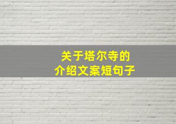 关于塔尔寺的介绍文案短句子