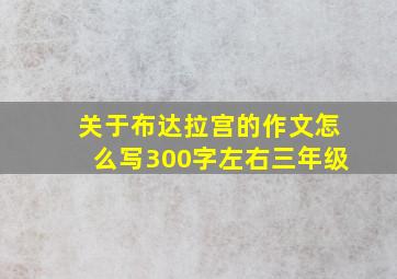 关于布达拉宫的作文怎么写300字左右三年级