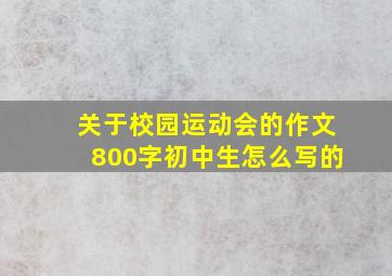 关于校园运动会的作文800字初中生怎么写的