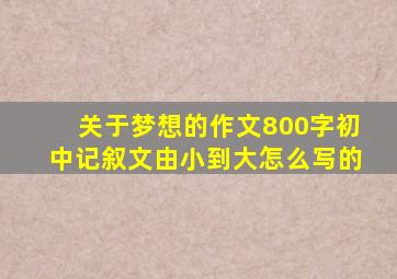 关于梦想的作文800字初中记叙文由小到大怎么写的