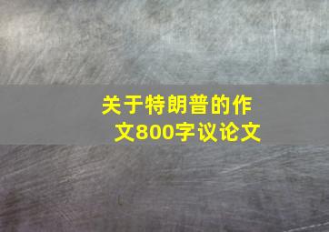 关于特朗普的作文800字议论文