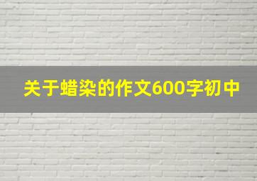 关于蜡染的作文600字初中