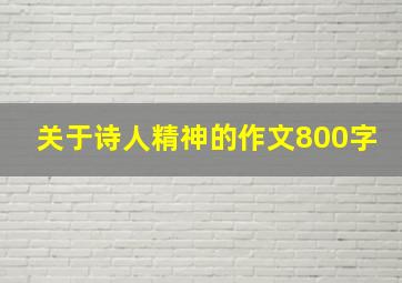 关于诗人精神的作文800字