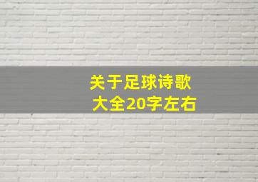 关于足球诗歌大全20字左右