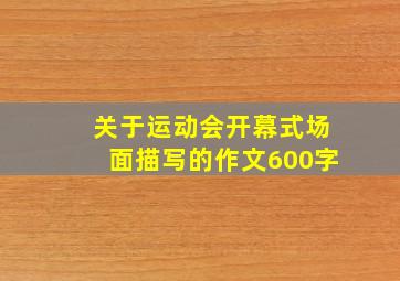 关于运动会开幕式场面描写的作文600字