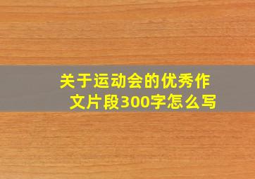 关于运动会的优秀作文片段300字怎么写