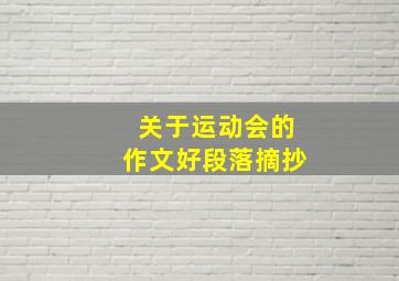 关于运动会的作文好段落摘抄