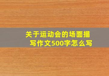 关于运动会的场面描写作文500字怎么写