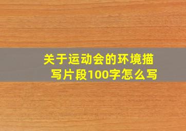 关于运动会的环境描写片段100字怎么写