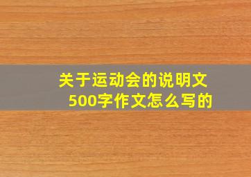 关于运动会的说明文500字作文怎么写的