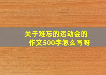 关于难忘的运动会的作文500字怎么写呀