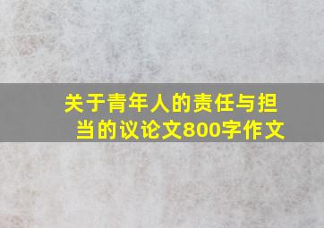 关于青年人的责任与担当的议论文800字作文