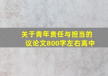 关于青年责任与担当的议论文800字左右高中