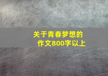 关于青春梦想的作文800字以上