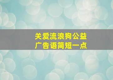 关爱流浪狗公益广告语简短一点