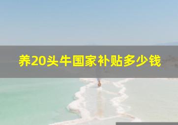 养20头牛国家补贴多少钱