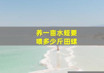 养一亩水蛭要喂多少斤田螺