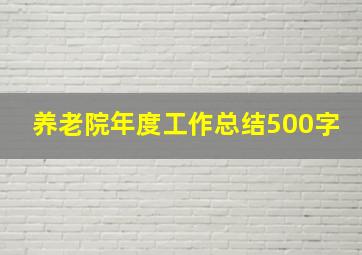 养老院年度工作总结500字