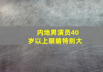 内地男演员40岁以上眼睛特别大