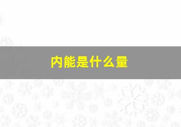 内能是什么量