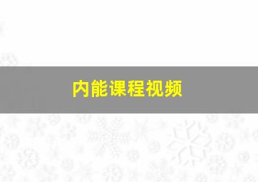 内能课程视频