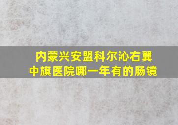 内蒙兴安盟科尔沁右翼中旗医院哪一年有的肠镜