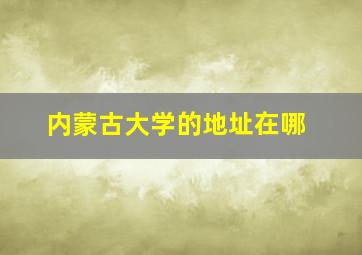 内蒙古大学的地址在哪