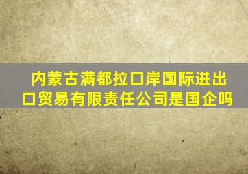 内蒙古满都拉口岸国际进出口贸易有限责任公司是国企吗