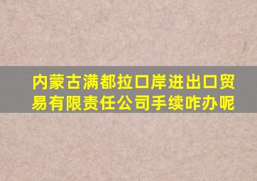 内蒙古满都拉口岸进出口贸易有限责任公司手续咋办呢