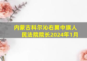 内蒙古科尔沁右翼中旗人民法院院长2024年1月