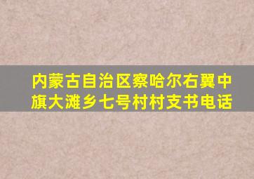 内蒙古自治区察哈尔右翼中旗大滩乡七号村村支书电话