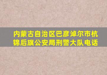 内蒙古自治区巴彦淖尔市杭锦后旗公安局刑警大队电话