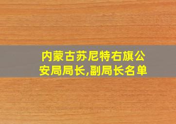 内蒙古苏尼特右旗公安局局长,副局长名单