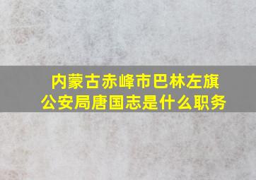 内蒙古赤峰市巴林左旗公安局唐国志是什么职务