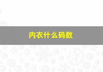 内衣什么码数