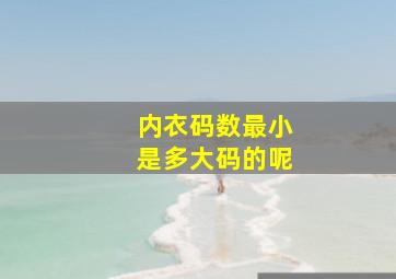 内衣码数最小是多大码的呢