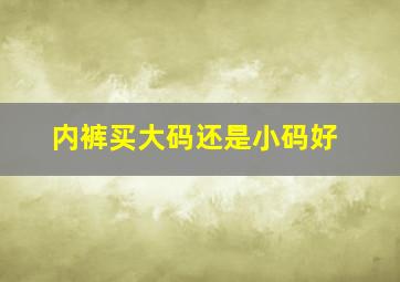 内裤买大码还是小码好