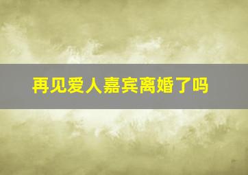 再见爱人嘉宾离婚了吗