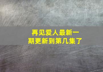 再见爱人最新一期更新到第几集了