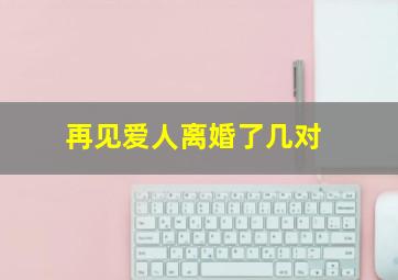 再见爱人离婚了几对