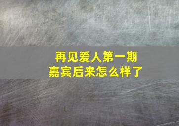 再见爱人第一期嘉宾后来怎么样了