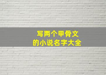 写两个甲骨文的小说名字大全