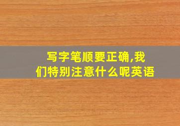 写字笔顺要正确,我们特别注意什么呢英语