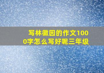 写林徽因的作文1000字怎么写好呢三年级