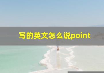 写的英文怎么说point