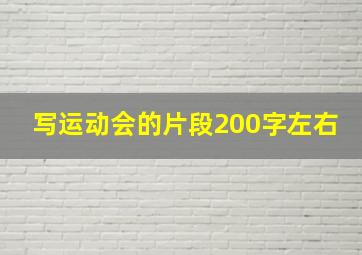 写运动会的片段200字左右