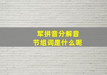 军拼音分解音节组词是什么呢