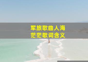 军旅歌曲人海茫茫歌词含义